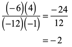 Multiplicar y dividir números positivos y / o negativos