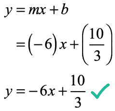 Forma pendiente-intersección de una línea (y = mx + b)