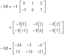 Multiplicación escalar: producto de un escalar y una matriz