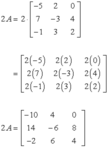 Multiplicación escalar: producto de un escalar y una matriz