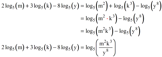 Combinación o condensación de logaritmos